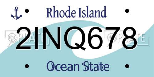 2INQ678 Rhode Island License Plate