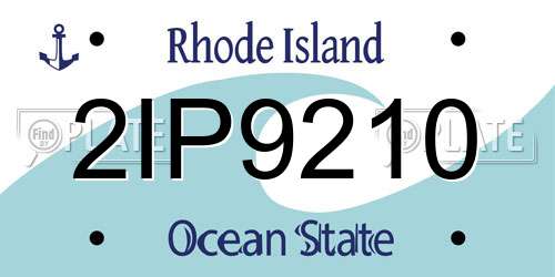2IP9210 Rhode Island License Plate
