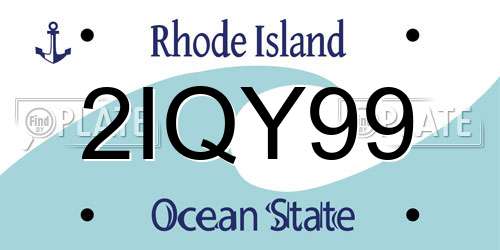 2IQY99 Rhode Island License Plate