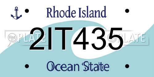 2IT435 Rhode Island License Plate