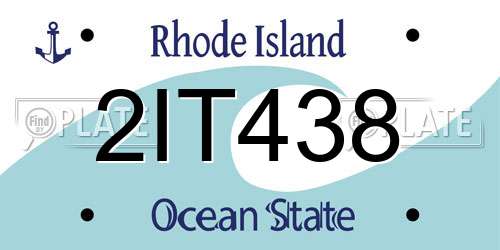 2IT438 Rhode Island License Plate