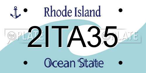 2ITA35 Rhode Island License Plate