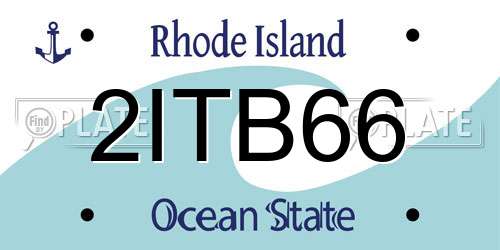 2ITB66 Rhode Island License Plate