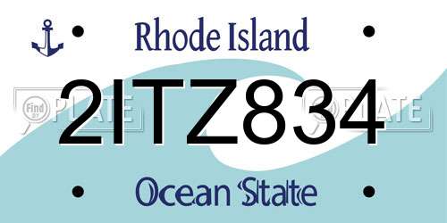 2ITZ834 Rhode Island License Plate