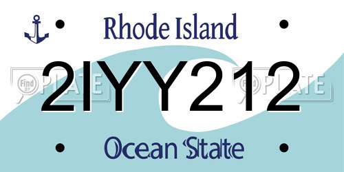 2IYY212 Rhode Island License Plate