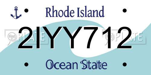 2IYY712 Rhode Island License Plate