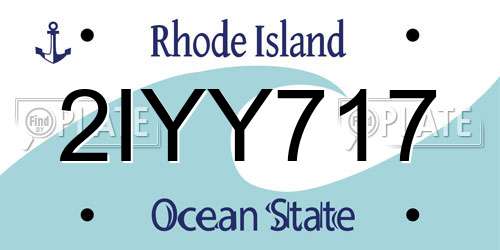 2IYY717 Rhode Island License Plate