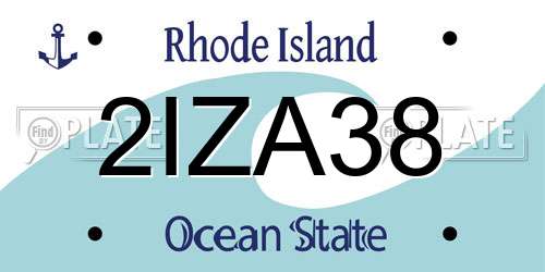 2IZA38 Rhode Island License Plate
