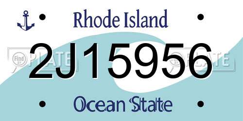 2J15956 Rhode Island License Plate