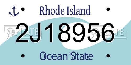 2J18956 Rhode Island License Plate
