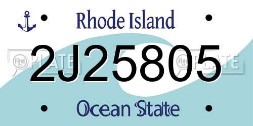 2J25805 Rhode Island License Plate
