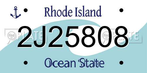 2J25808 Rhode Island License Plate