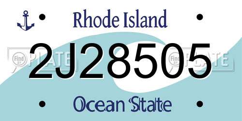 2J28505 Rhode Island License Plate