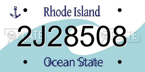 2J28508 Rhode Island License Plate
