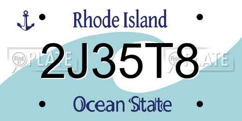 2J35T8 Rhode Island License Plate