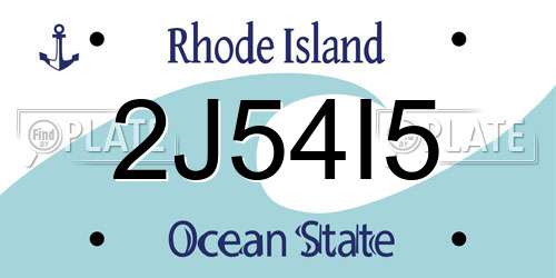 2J54I5 Rhode Island License Plate