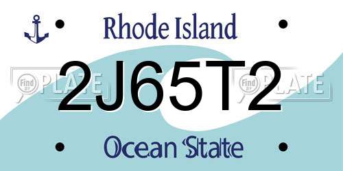 2J65T2 Rhode Island License Plate