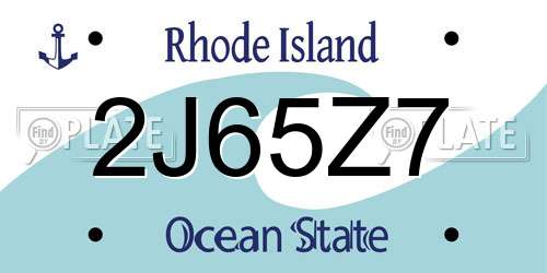 2J65Z7 Rhode Island License Plate