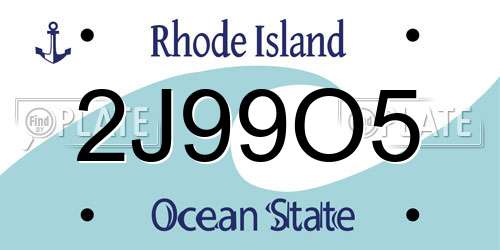 2J99O5 Rhode Island License Plate