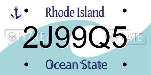 2J99Q5 Rhode Island License Plate