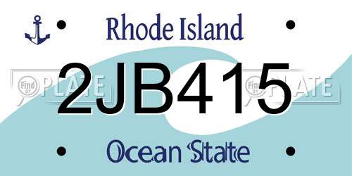 2JB415 Rhode Island License Plate