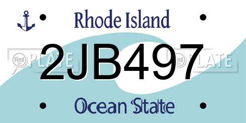 2JB497 Rhode Island License Plate