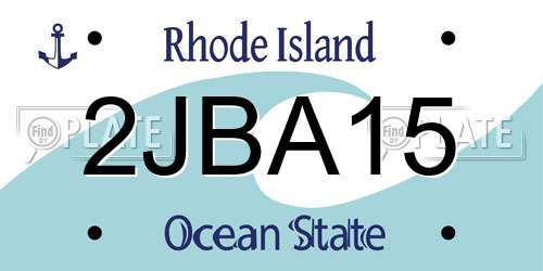 2JBA15 Rhode Island License Plate