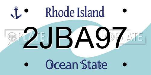 2JBA97 Rhode Island License Plate