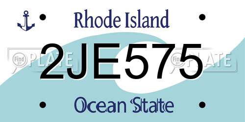 2JE575 Rhode Island License Plate