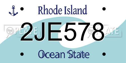 2JE578 Rhode Island License Plate