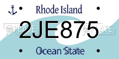 2JE875 Rhode Island License Plate