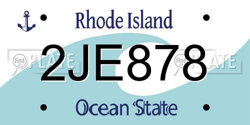 2JE878 Rhode Island License Plate