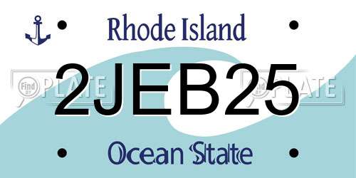 2JEB25 Rhode Island License Plate