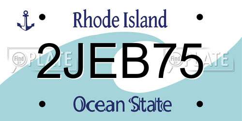 2JEB75 Rhode Island License Plate
