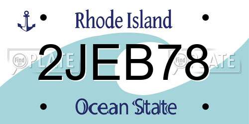 2JEB78 Rhode Island License Plate