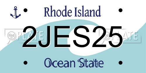 2JES25 Rhode Island License Plate