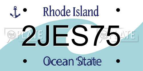 2JES75 Rhode Island License Plate