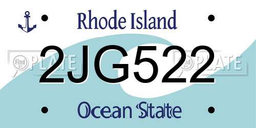 2JG522 Rhode Island License Plate