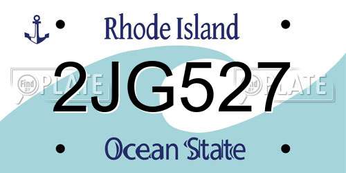 2JG527 Rhode Island License Plate