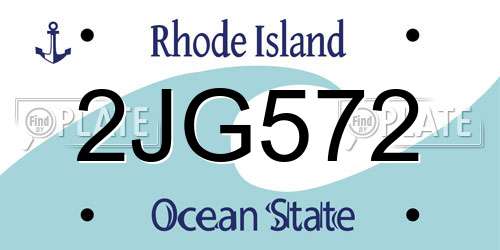 2JG572 Rhode Island License Plate