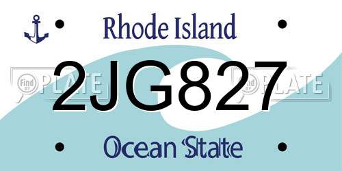 2JG827 Rhode Island License Plate