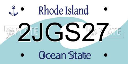 2JGS27 Rhode Island License Plate