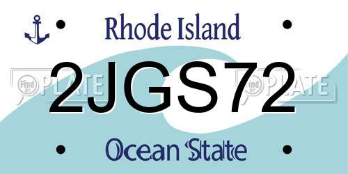 2JGS72 Rhode Island License Plate