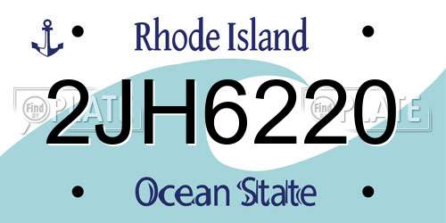 2JH6220 Rhode Island License Plate