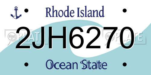 2JH6270 Rhode Island License Plate