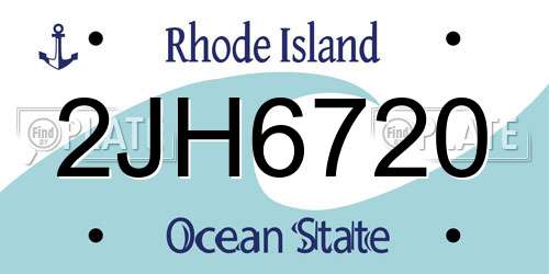 2JH6720 Rhode Island License Plate