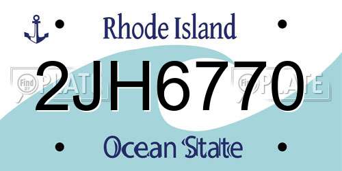 2JH6770 Rhode Island License Plate
