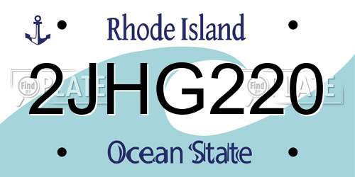 2JHG220 Rhode Island License Plate