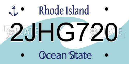 2JHG720 Rhode Island License Plate