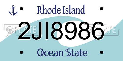 2JI8986 Rhode Island License Plate